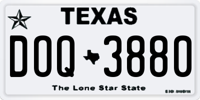 TX license plate DOQ3880
