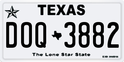 TX license plate DOQ3882