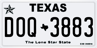 TX license plate DOQ3883