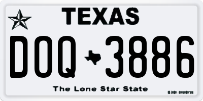 TX license plate DOQ3886