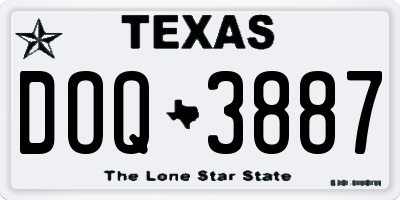 TX license plate DOQ3887