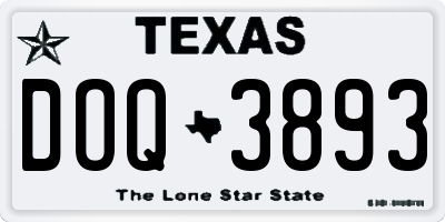 TX license plate DOQ3893