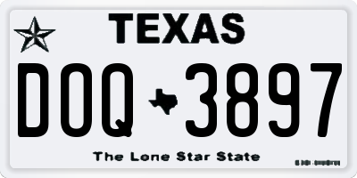 TX license plate DOQ3897