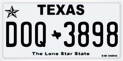 TX license plate DOQ3898