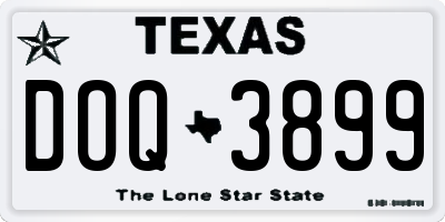 TX license plate DOQ3899