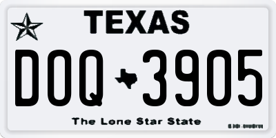 TX license plate DOQ3905