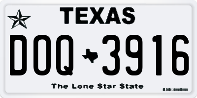 TX license plate DOQ3916