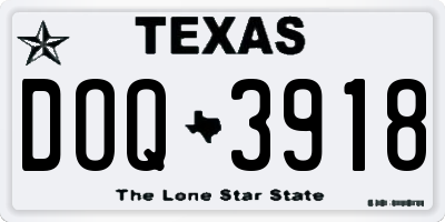 TX license plate DOQ3918