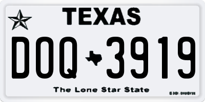 TX license plate DOQ3919