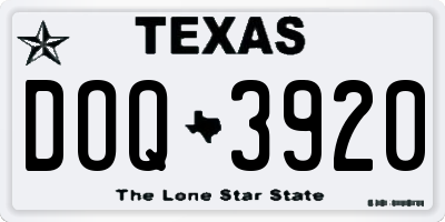 TX license plate DOQ3920