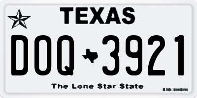 TX license plate DOQ3921
