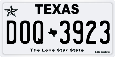 TX license plate DOQ3923