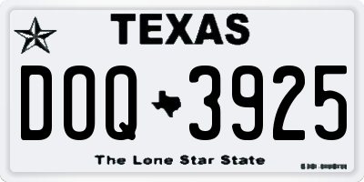 TX license plate DOQ3925