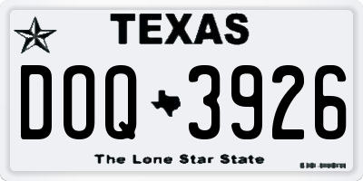 TX license plate DOQ3926