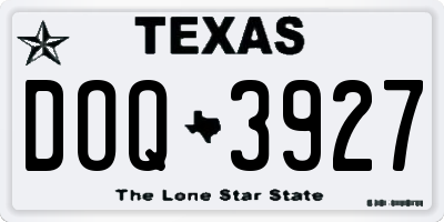 TX license plate DOQ3927