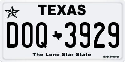 TX license plate DOQ3929