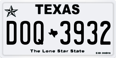 TX license plate DOQ3932
