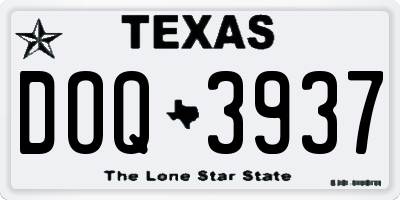 TX license plate DOQ3937