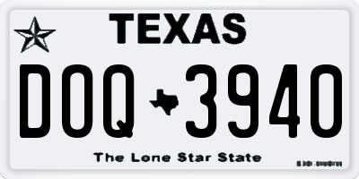 TX license plate DOQ3940