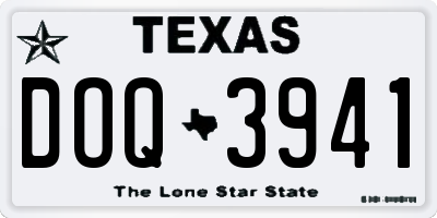TX license plate DOQ3941