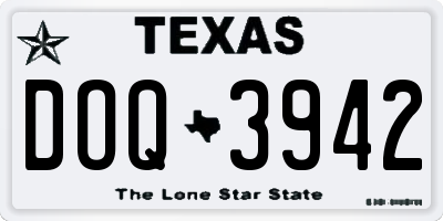 TX license plate DOQ3942