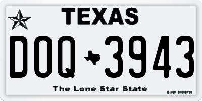 TX license plate DOQ3943
