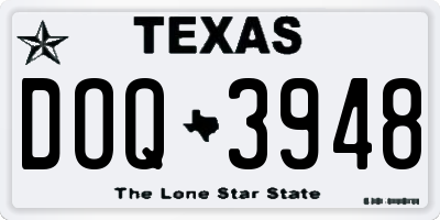 TX license plate DOQ3948