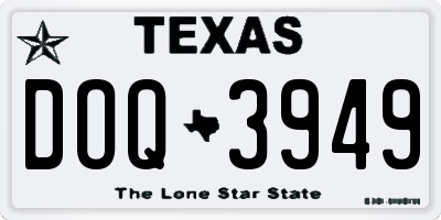 TX license plate DOQ3949