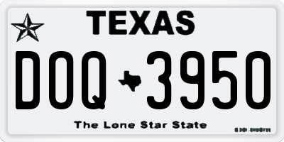 TX license plate DOQ3950