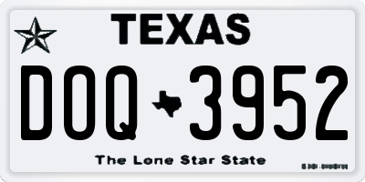 TX license plate DOQ3952