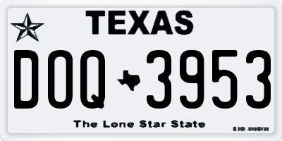 TX license plate DOQ3953