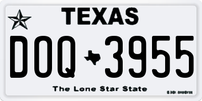 TX license plate DOQ3955