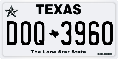 TX license plate DOQ3960