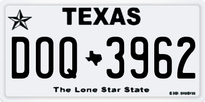 TX license plate DOQ3962