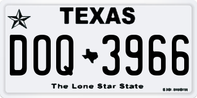 TX license plate DOQ3966