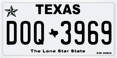 TX license plate DOQ3969