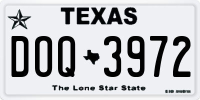 TX license plate DOQ3972