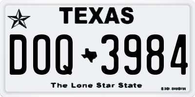TX license plate DOQ3984