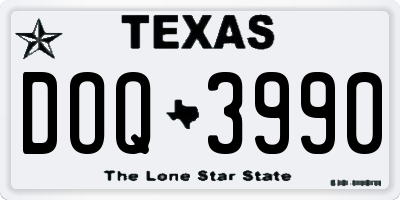 TX license plate DOQ3990