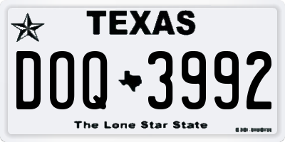 TX license plate DOQ3992