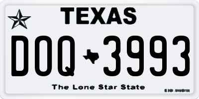 TX license plate DOQ3993