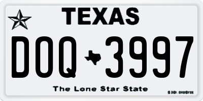 TX license plate DOQ3997