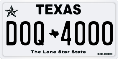TX license plate DOQ4000