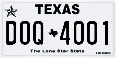 TX license plate DOQ4001