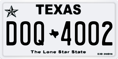 TX license plate DOQ4002
