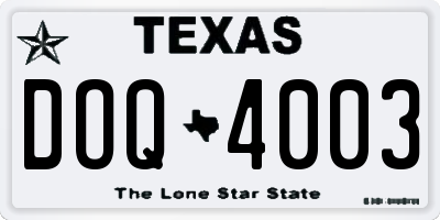 TX license plate DOQ4003