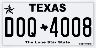 TX license plate DOQ4008