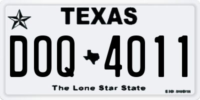 TX license plate DOQ4011