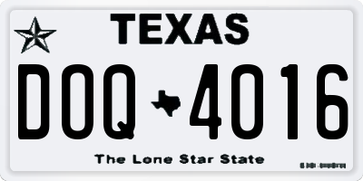 TX license plate DOQ4016