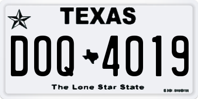 TX license plate DOQ4019